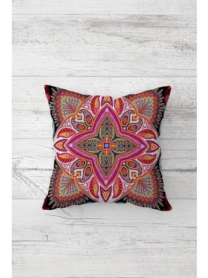 Pelangi Ottoman Desenli Çift Tarafı Baskılı Gizli Fermuarlı Yastık Kılıfı Kırlent Koltuk Yastık Kılıfı, Karışık Renkli 45 x 45, 24691223245451