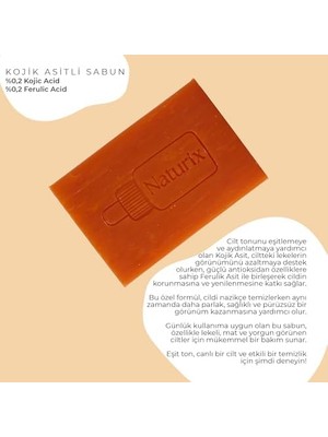 Naturix Kojik Asitli Sabun - Ferulik Asit Içeren Aydınlatıcı Yüz ve Vücut Sabunu – Derinlemesine Temizler & Cilt Tonunu Eşitler