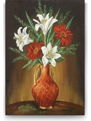 Eski Çiçek Vazo V Tablosu - 50X75CM