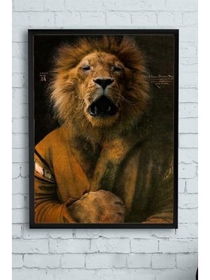 (PSTER9865) Aslan Kral Sanatsal Çerçeveli Tablo (21X30CM)