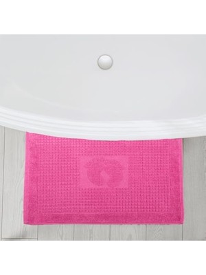 Homedius Banyo Kareli Ayak Desenli Pamuk Ayak Havlusu 50X70CM Pembe 50X70