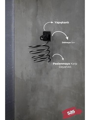 Yapışkanlı Saç Kurutmalık Siyah, Sihirli Yapışkanlı Siyah Saç Kurutma Makine Askısı Y-01