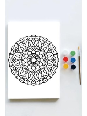 (PSTER21621) Mandala Tuval Kanvas Tablo Boyama Hobi Seti 12 (30X40CM)