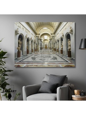 Tekli Yatay Kanvas Duvar Tablosu Heykelli Taş Sütun Görseli, 150 x 100