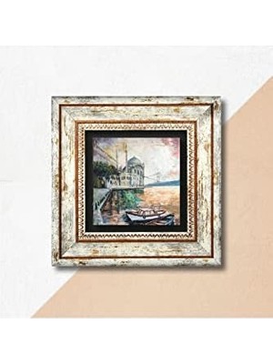 Istanbul Ortaköy Taş Duvar Tablosu - Çerçeveli Taş Tablo - Dekoratif Duvar Sanatı - Modern Ev ve Ofis Duvar Dekoru T1-87