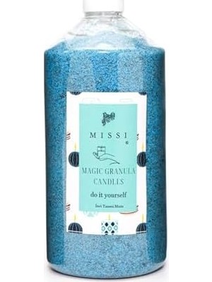 Missi Yaratıcı Inci Tozu Aqua Mediterian Kokulu Mavi Renk Mum (30 Adet Fitil ile BIRLIKTE)-400 gr