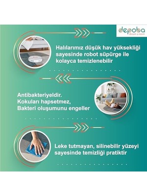 Marena Kadife Kaymaz Pamuk Tabanlı Yıkanabilir Antibakteriyel Yuvarlak Salon Halısı 140X140