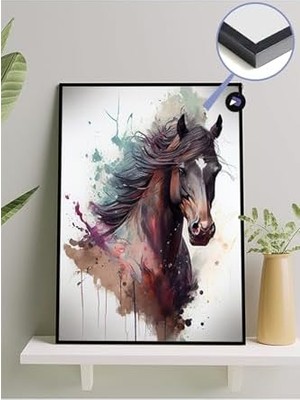 (PSTER1510) At Hayvan Çerçeveli Tablo - Çerçeveli Poster 30 x 40