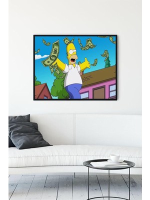 (PSTER12590) Homer Simpsons Çalışması Girişimcilik Çerçeveli Tablo (50X70CM)
