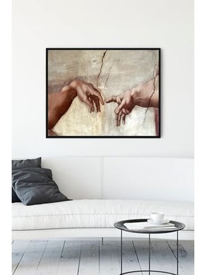 (PSTER12332) Michelangelo - 'in Yaratılışı Sanatsal Çerçeveli Tablo 2 (30 x 40CM)