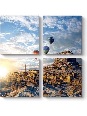 Kapadokya Tablosu 63 x 63-4 Parçalı
