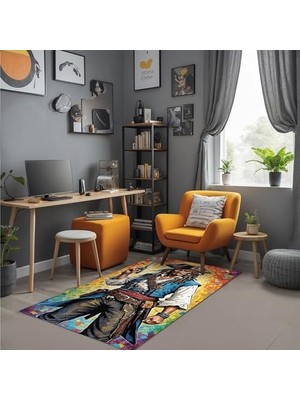 Colaf Kadife Oyuncu Odası Halısı Kaymaz Pamuk Tabanlı Yıkanabilir Antibakteriyel Gamer, Gaming Halısı 160X230