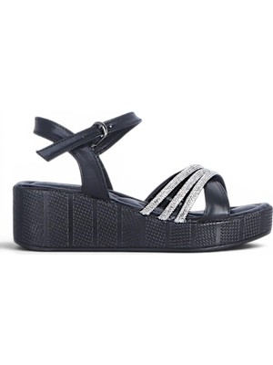 Ayakcenter Byn Ayışığı BY33 Siyah Kadın 7 cm Topuklu Sandalet