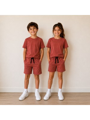 Utaher Miniwear Çocuk Yazlık Ikili Takım Rahat Kesim Unisex Model
