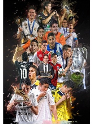 Universal James Rodriguez Envigado Fcden Real Madrid Kolombiya Milli Takımı Tablo Ahşap Poster