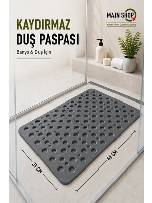MAİN SHOP Vantuzlu Banyo ve Duş Kaydırmazı Dikdörtgen, Duşa Kabin Küvet Içi Kaydırmaz Banyo Paspası M-141