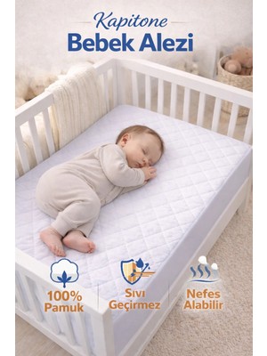 Koi Home Kapitone Bebek Alezi %100 Pamuk Sıvı Geçirmez Lastikli – Waterproof Baby Mattress Protector