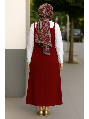 Cm Store Kadın Bordo Basic Ayarlanabilir Askılı Jile Elbise