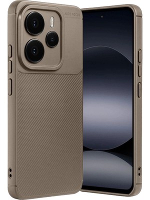 Mudanis Xiaomi Note 14 5g Auto Focus Karbon Kapak - Kahverengi