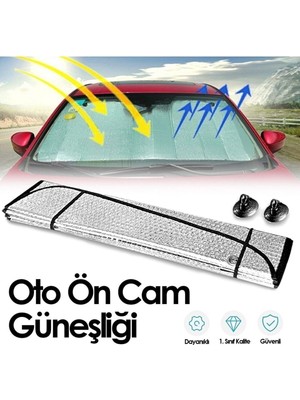 Empressco Meyzone Oto Araç Araba Güneşliği Ön Cam Güneşliği Parlak Güneşlik Koruyucu Perde Metalize 130X60 cm - Fiyatı, Yorumları