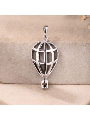 Ebrar Silver Gümüş Balon Kolye Ucu 925 Ayar Gümüş Sıcak Hava Balonu Figürlü Unisex Kolye Ucu
