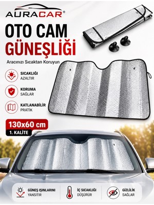 Empressco Auracar Araba Ön Cam Güneşliği Balonlu Metalize Parlak Alüminyum Katlanabilir Oto Güneşliği - Fiyatı, Yorumları