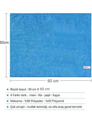 Mikrofiber Bez – Oto Havlu ve Yer Kurulama Bezi, 50X60 cm | Süper Emici, Iz Bırakmayan Temizlik Bezi