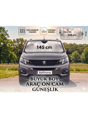 Empressco Ankaflex Büyük Boy Araba Ön Cam Güneşliği Balonlu Metalize Parlak Alüminyum Katlanabilir Oto Güneşlik Araç Güneşlik 145X70 - Fiyatı, Yorumları