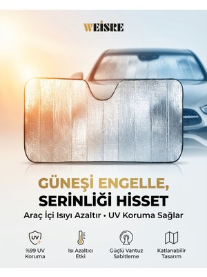 Empressco Weisre Araba Ön Cam Güneşlik Katlanabilir Oto Güneş Koruyucu Vantuzlu Isı Engelleyici Gölgelik - Fiyatı, Yorumları