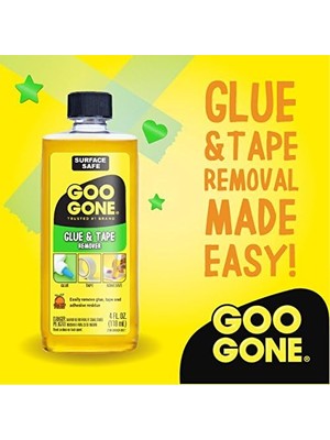 Goo Gone Tutkal ve Bant Yapıştırıcı Sökücü - 4oz Yapıştırıcıları Çıkarır Çıkartmalar Crayon Sakız Pencere Çıkartmaları Glitter Etiketler ve Daha Fazlası