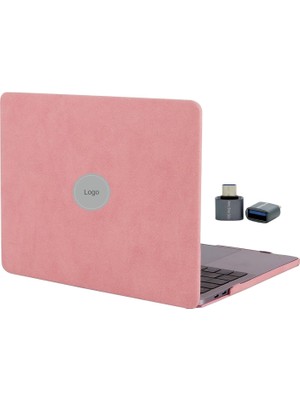 Skygo Air 13 Uyumlu Süet Dokulu Soft- Sert Kılıf Ince Hafif Darbe Çizilme Koruma – A2337 M1, A2179, A1932 Pembe