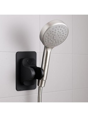 Yapışkanlı Lüks Duş Askısı – Siyah Renk | Vidalama Gerektirmez | Suya Dayanıklı | Pratik Montaj | Tüm Banyo Duvarlarıyla Uyumlu