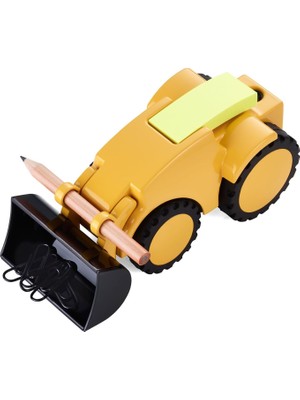 Digger – GAM40/YE – Bueroklammernhalter – Buldozer,-Ayarlanabilir Kürek – Mektup Postası – Kalem Tutacağı Dahil 1 Kalem – Dökme Demir-Parlak – Sarı, Siyah – -Orijinal
