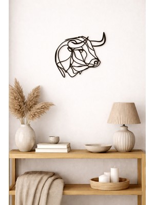 Bel&Co Home Minimalist Boğa Kafası Siyah Mdf Duvar Dekoru – 40X39 cm