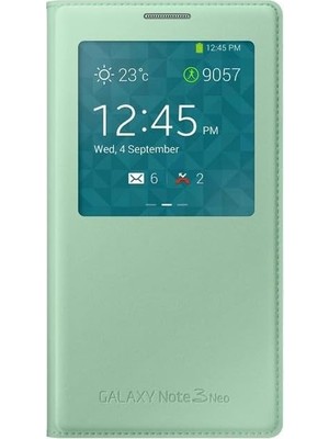 N7500 Galaxy 3 Neo Orjinal S View Cover Kılıf - Yeşil - EF-CN750BMEGWW