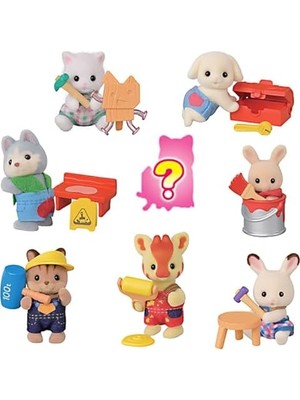 Epoch Bebek Minifigür Minik Ustalar Serisi, Çok Renkli, Plastik, Inşaat Temalı, Sylvanian Families