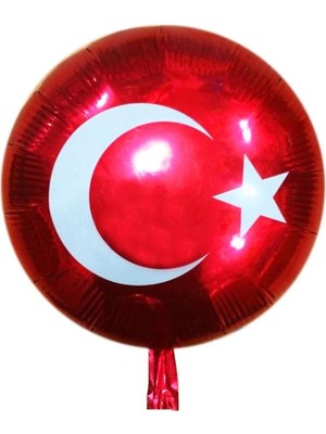 BenimMarifetlerim Ay Yıldız Baskılı Yuvarlak Folyo Balon 18 Nch 45 cm x 45 cm