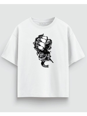 Yolo Street Oversize Unisex Siyah Tişört – Yumruk Baskı, %100 Pamuk Streetwear Tasarım