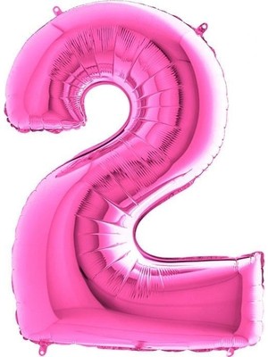 BenimMarifetlerim 2 Rakamı Pembe Folyo Balon 40 Inch 90 cm