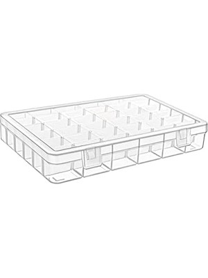 36 Ayarlanabilir Bölmeli Kolye Yüzük Takı Kutusu Organizer Düzenleyici Plastik Kutu 27.5X19.5X4.2
