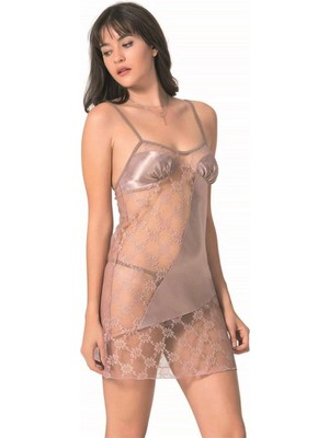 Primoda Saten Tül Detay Mini GECELIK-4095