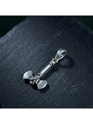 Ebrar Silver Gümüş Mini Balta Kolye Ucu 925 Ayar Gümüş Balta Figürlü Kolye Ucu