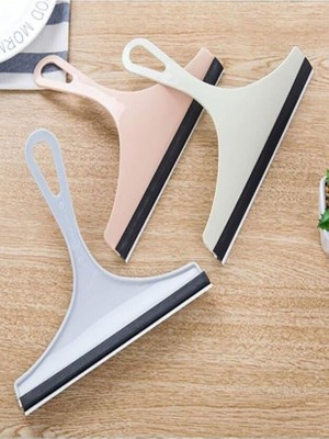 Çok Amaçlı Cam Sileceği, Banyo ve Araç Cam Temizliği, Silikon Blade, Plastik Sap, Siyah ve Pembe, 98 cm Teleskopik