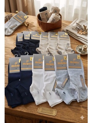 Mısırlı; Bambu Erkek Patik Çorap, Yazlık, Asorti 12'li Paket, 41-45