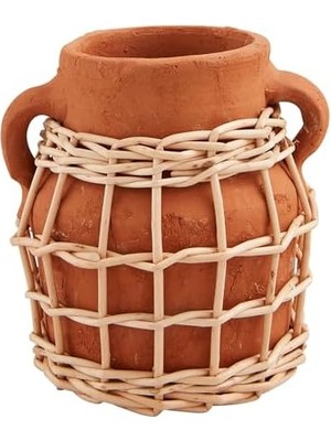 Mud Pie Küçük Terracotta Vazo; 5 1/2 "x 4 3/4" Çap