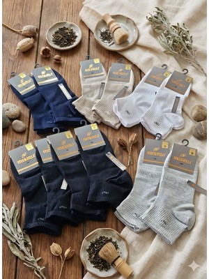 Mısırlı; Cotton Erkek Patik Çorabı; Yazlık; Dikişsiz; Asorti 12'li Paket 41-45