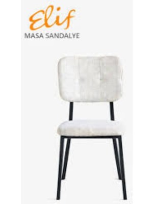 Elif Sandalye Misa Metal Ayaklı Minderli Sandalye – Modern Tasarım, Gri Kumaş