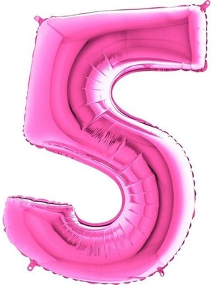 BenimMarifetlerim 5 Rakamı Pembe Folyo Balon 40 Inch 90 cm