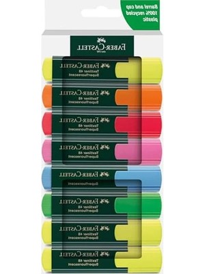 Esranın Dünyası Faber-Castell Fosforlu Kalem Seti, 8’li, Su Bazlı Mürekkep, Kesik Uç, 3 Farklı Çizgi Kalınlığı, Yeniden Doldurulabilir