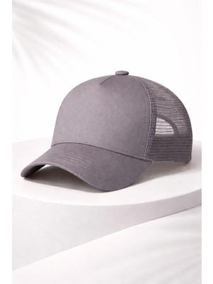 Unisex Fileli Şapka Gri– Yazlık Nefes Alabilir Trucker Cap